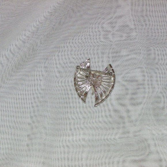 Vintage Brooch Silver Tone Bow Pin - Picture 5 of 6